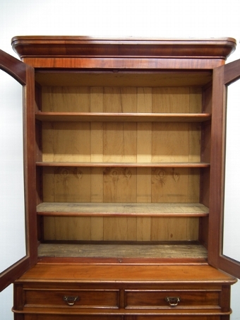Antique Victorian Mahogany Cabinet Bookcase