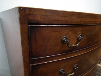Antique George III Style Bow Front Chest of Drawers