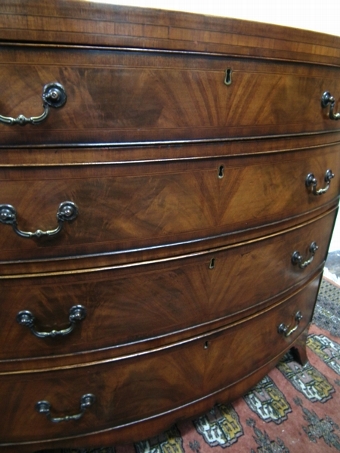 Antique George III Style Bow Front Chest of Drawers