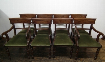 Set of 8 (6+2) William IV Mahogany Dining Chairs