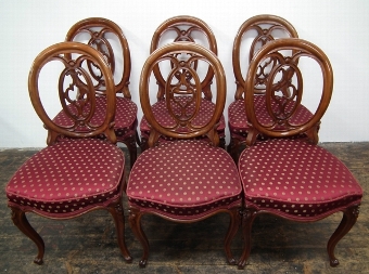 Set of 6 Victorian Balloon Back Dining Chairs