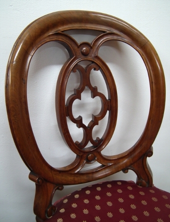 Antique Set of 6 Victorian Balloon Back Dining Chairs