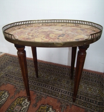 Antique Pair of French Marble Top Side Tables