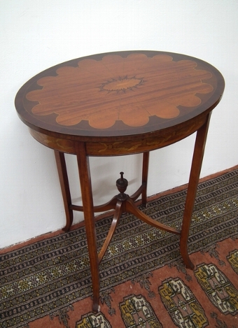 Sheraton Style Inlaid Oval Occasional Table