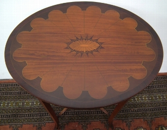 Antique Sheraton Style Inlaid Oval Occasional Table