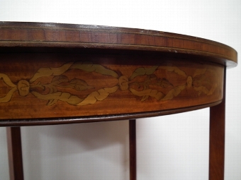 Antique Sheraton Style Inlaid Oval Occasional Table