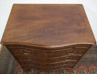Antique Small Mahogany Serpentine Chest of Drawers