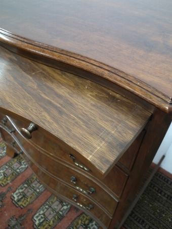 Antique Small Mahogany Serpentine Chest of Drawers