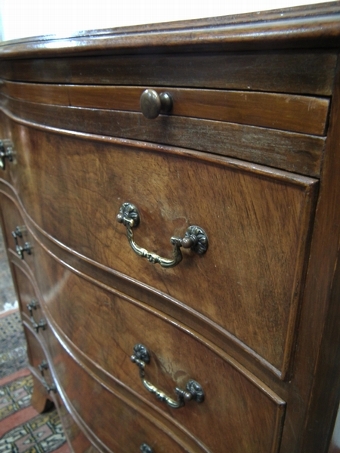 Antique Small Mahogany Serpentine Chest of Drawers