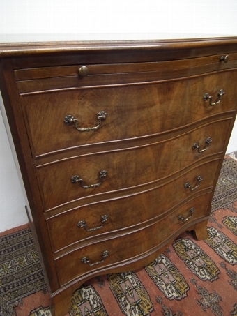 Antique Small Mahogany Serpentine Chest of Drawers