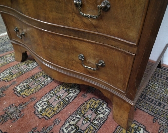 Antique Small Mahogany Serpentine Chest of Drawers