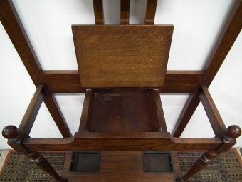 Antique Edwardian Oak Neat Sized Hall Stand
