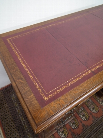 Antique Victorian Oak Partners Desk