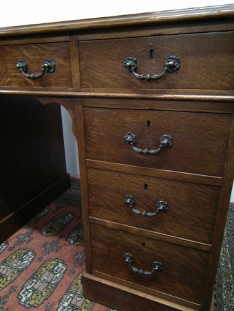 Antique Victorian Oak Partners Desk