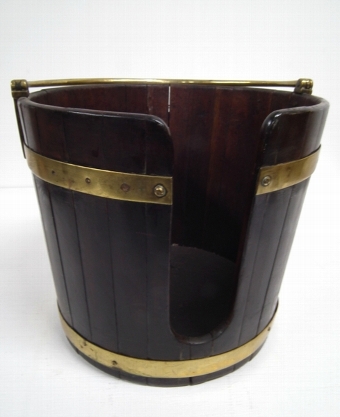 George III Mahogany and Brass Band Plate Bucket