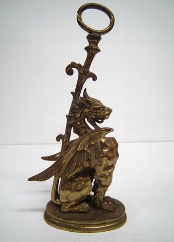 Cast Brass Dragon Door Stop