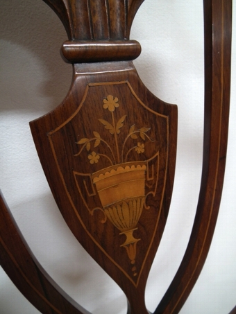 Antique Pair of Sheraton Style Rosewood Inlaid Hand Chairs