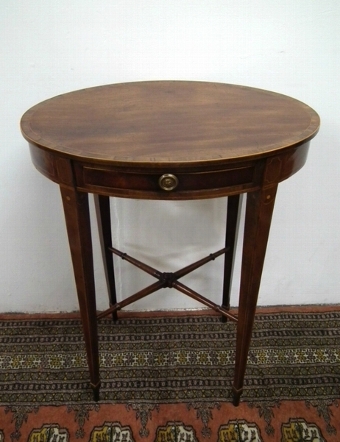 Antique Scottish Regency Oval Inlaid Side Table
