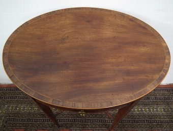 Antique Scottish Regency Oval Inlaid Side Table