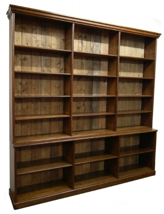 Large Victorian Oak Open Bookcase