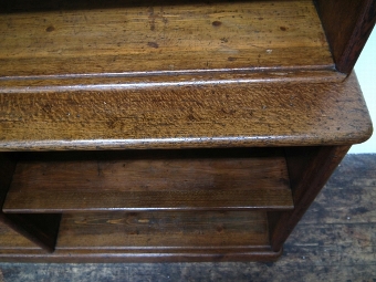 Antique Large Victorian Oak Open Bookcase
