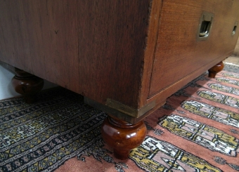 Antique Victorian Teak Two Part Military Chest