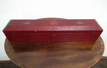 Moroccan Red Leather Scroll Box