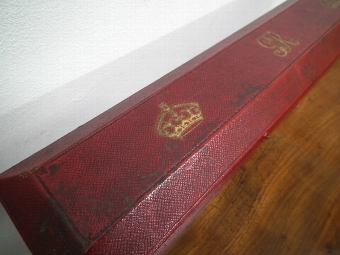 Antique Moroccan Red Leather Scroll Box