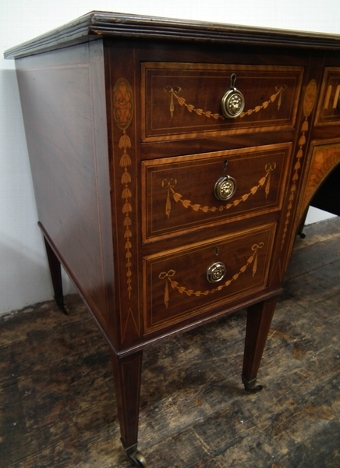 Antique Sheraton Revival Kneehole Dressing Table