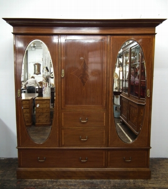 Sheraton Style 3 Door Mahogany Wardrobe