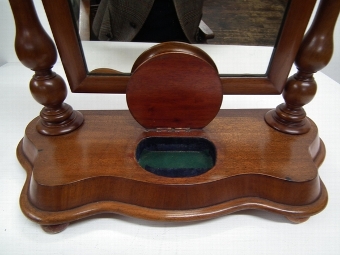Antique Mid Victorian Mahogany Toilet Mirror