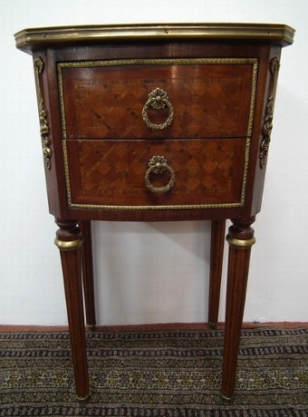 Antique French Parquetry Inlaid Side Table
