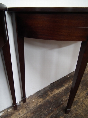 Antique Pair of George III Style Demi Lune Hall Tables