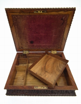 Mid Victorian Walnut Writing Box/Slope