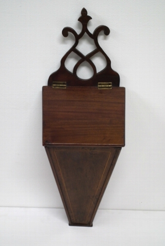 Antique Mahogany Inlaid Candle Box