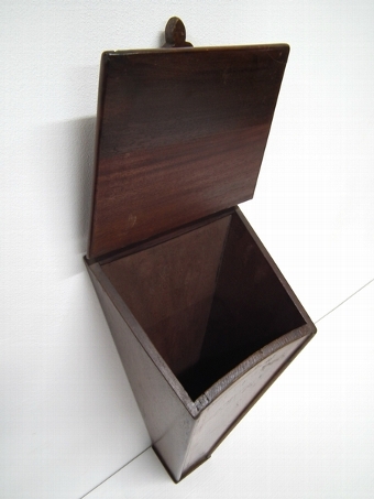 Antique Mahogany Inlaid Candle Box