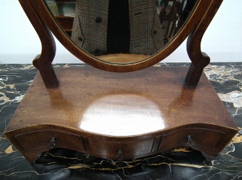 Antique George IV Mahogany Serpentine Toilet Mirror