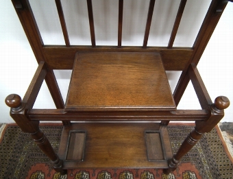 Antique Art Nouveau Oak Hall Stand