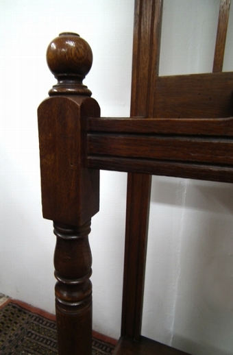 Antique Art Nouveau Oak Hall Stand
