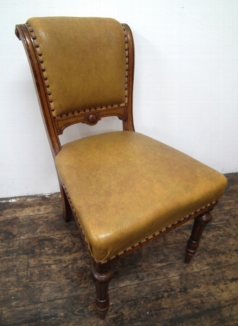 Set of 12 Victorian Oak Dining Chairs