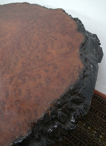 Antique Contemporary Burr Elm Coffee Table