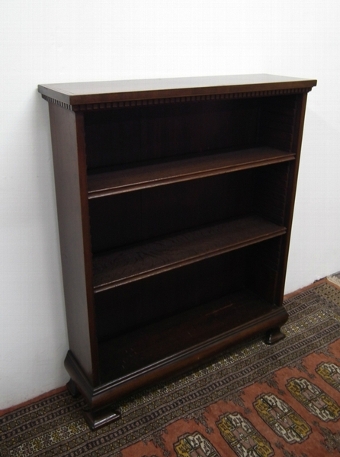 George III Style Mahogany Inlaid Open Bookcase
