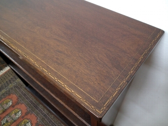 Antique George III Style Mahogany Inlaid Open Bookcase