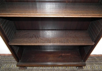 Antique George III Style Mahogany Inlaid Open Bookcase