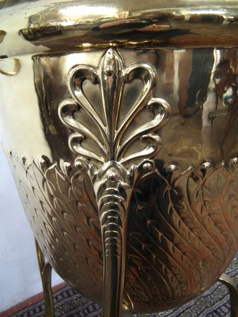 Antique Late Victorian Brass Jardinière