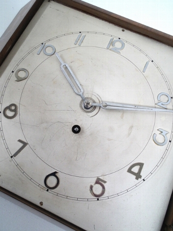 Antique Art Deco Walnut Wall Clock