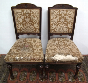 Antique Pair of 'R Whytock & Co' Oak Chairs