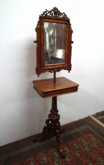 Unusual Victorian Burr Walnut Dressing Mirror