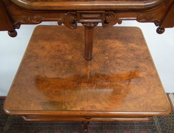 Antique Unusual Victorian Burr Walnut Dressing Mirror