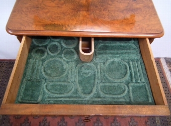 Antique Unusual Victorian Burr Walnut Dressing Mirror